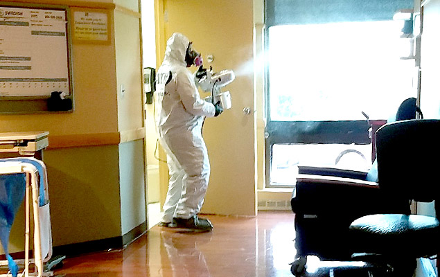 use of fogging in a hospital for decontamination