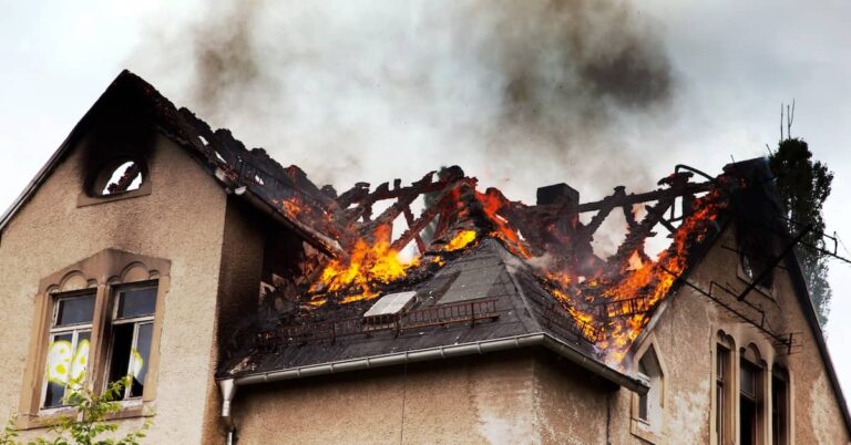 House with severe damage due to fire | ATI Restoration