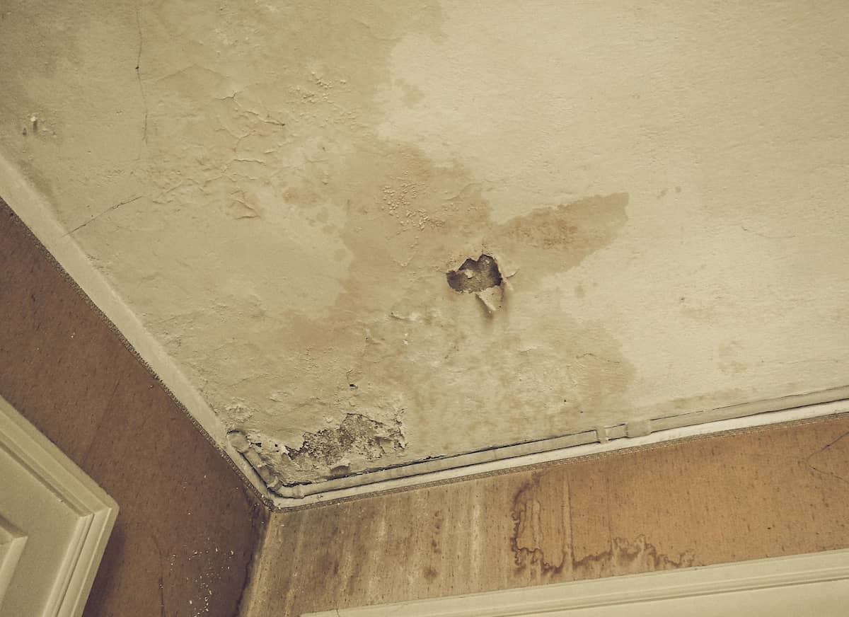 Moisture damage to the ceiling of a home | ATI Restoration