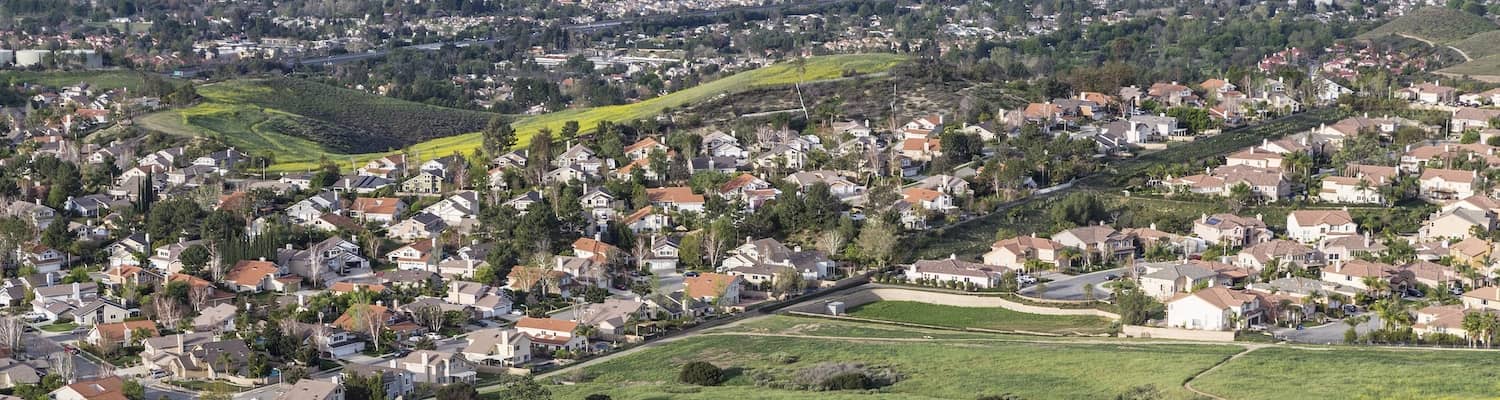 Aerial view of residential neighborhoods in Simi Valley, California | ATI Restoration