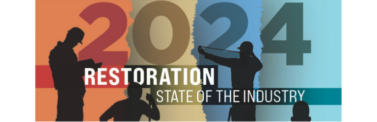 2024 Restoration State of the Industry infographic with silhouettes of workers.