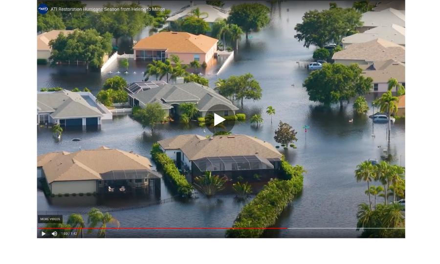 Aerial view of a residential neighborhood flooded after a hurricane.